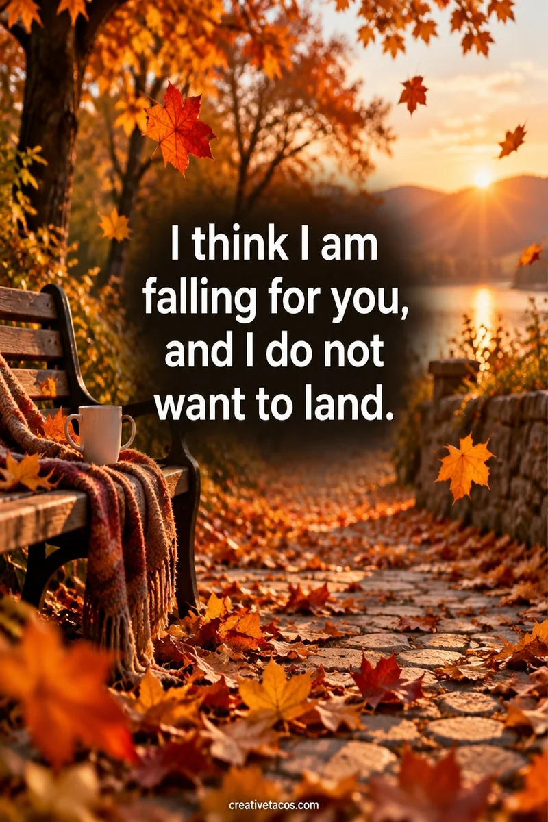 Quote card: I think I am falling for you, and I do not want to land.
