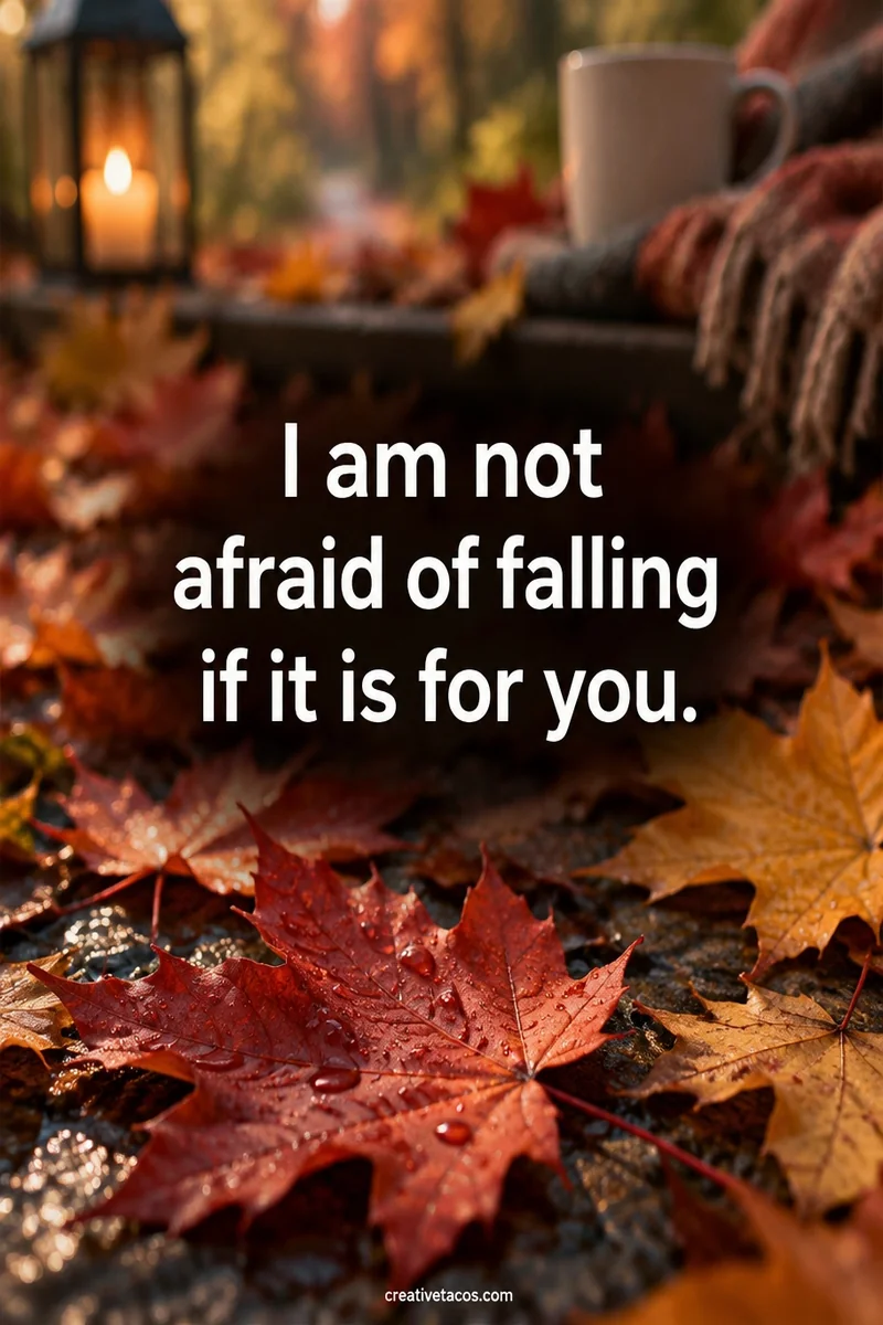 Quote card: I am not afraid of falling if it is for you.
