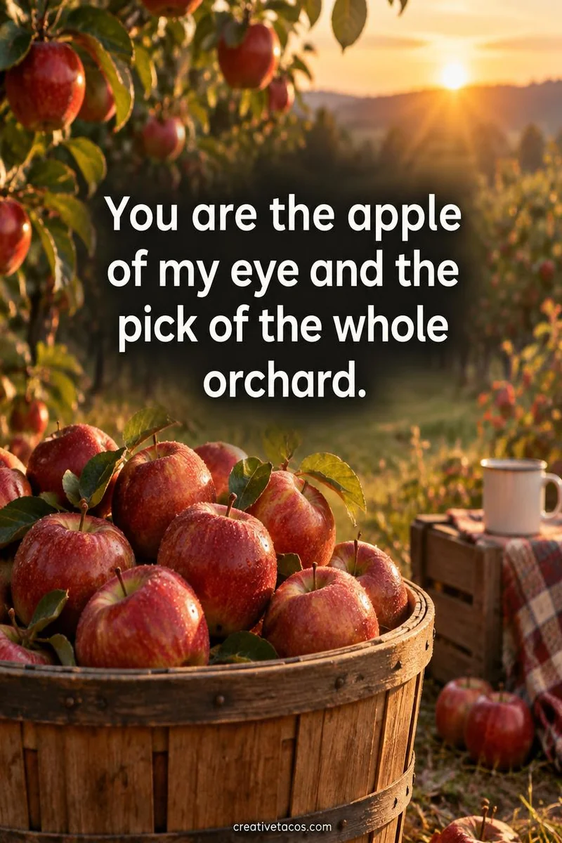 Quote card: You are the apple of my eye and the pick of the whole orchard.