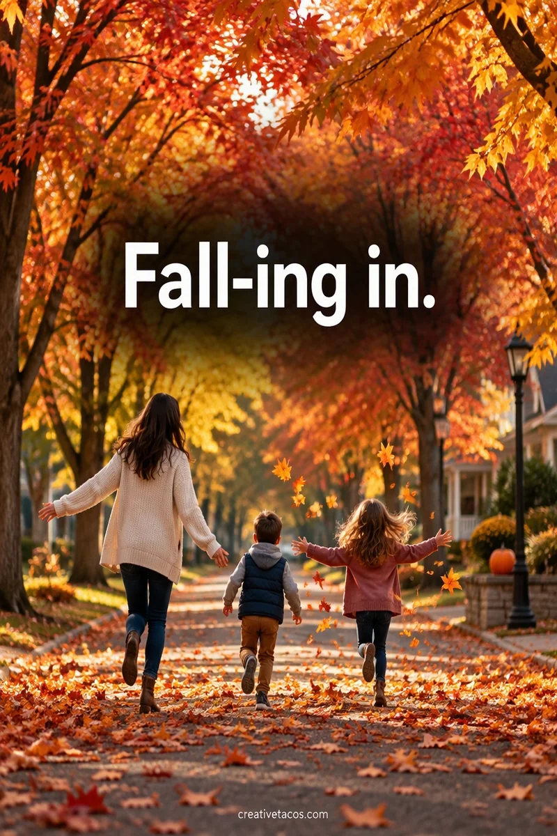 Quote card: Fall-ing in.