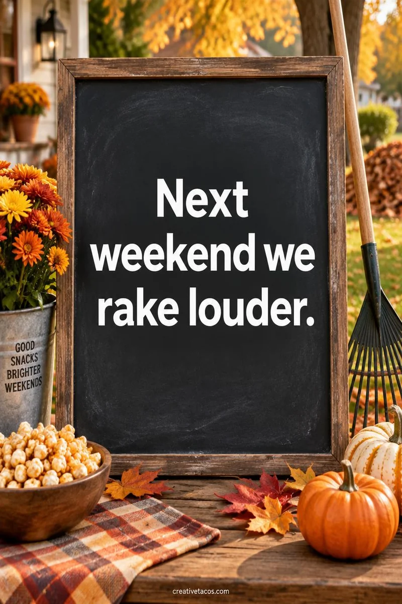 Quote card: Next weekend we rake louder.