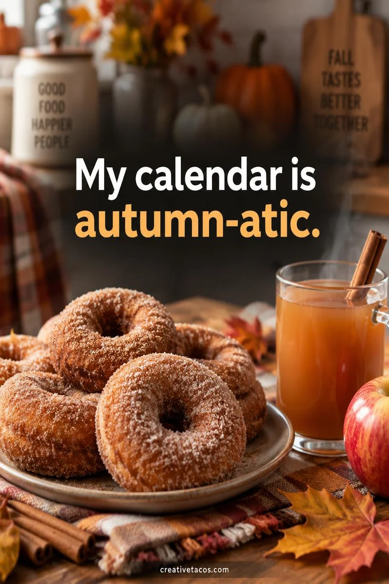 Quote card: My calendar is autumn-atic.