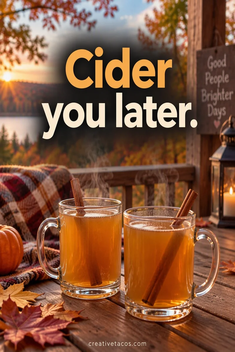 Quote card: Cider you later.