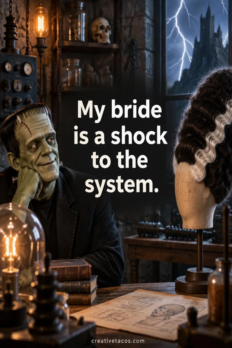Quote card: My bride is a shock to the system.