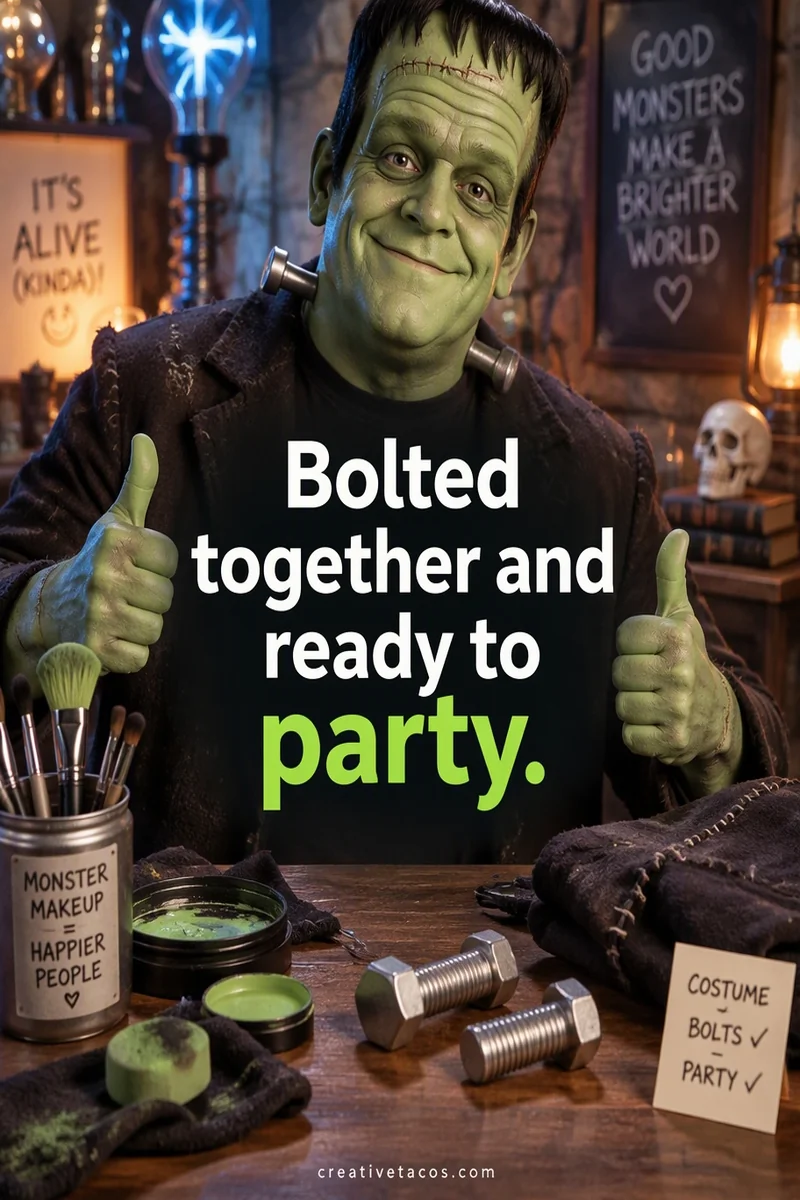 Quote card: Bolted together and ready to party.