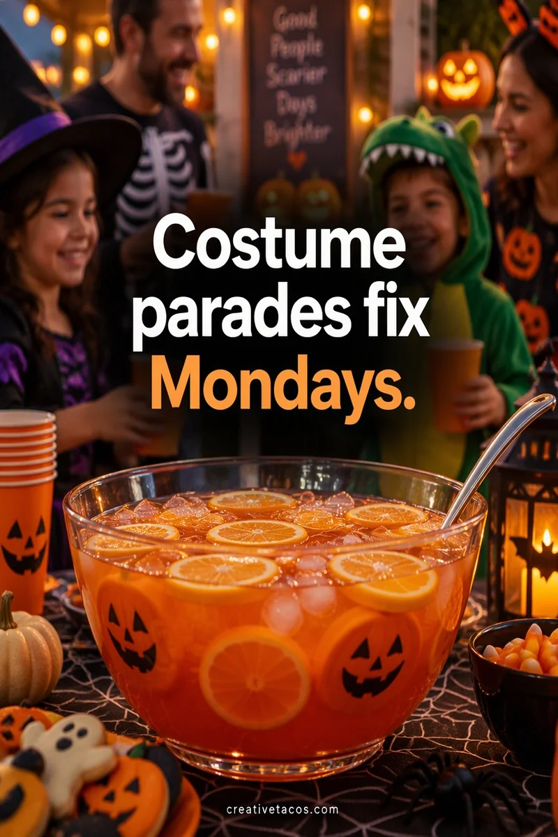 Quote card: Costume parades fix Mondays.