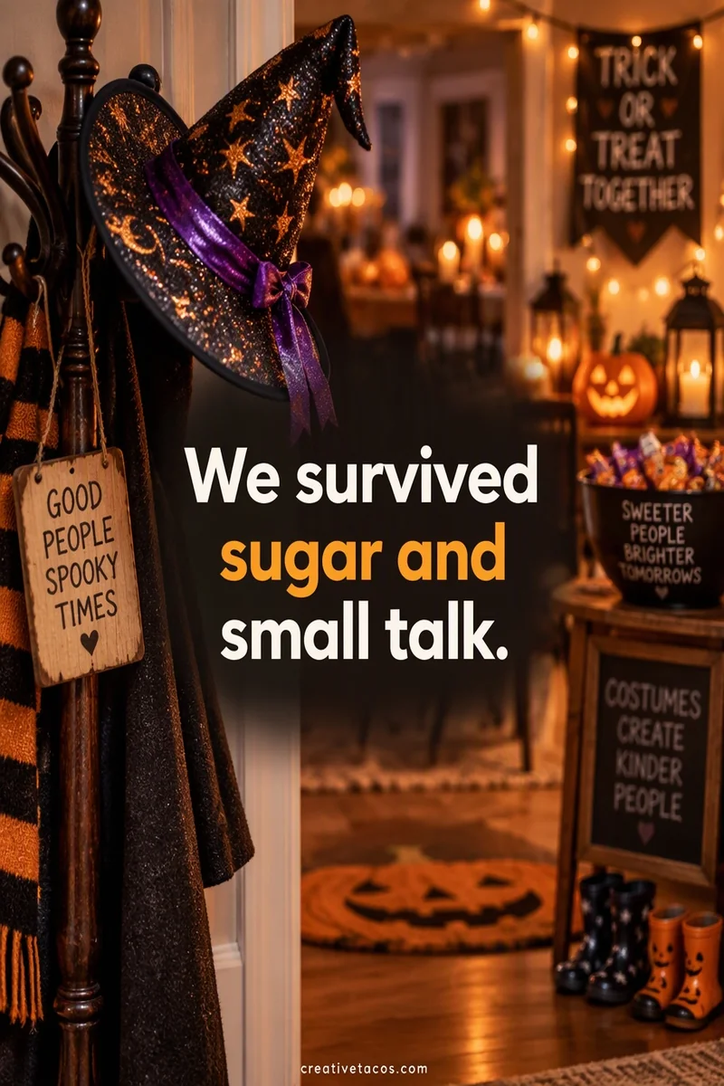 Quote card: We survived sugar and small talk.