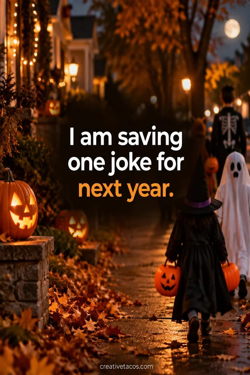Quote card: I am saving one joke for next year.