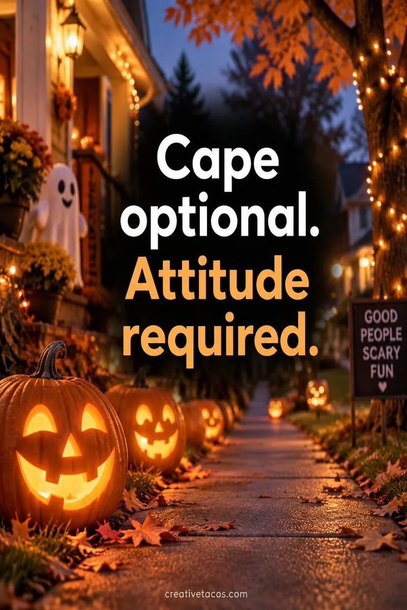 Quote card: Cape optional. Attitude required.