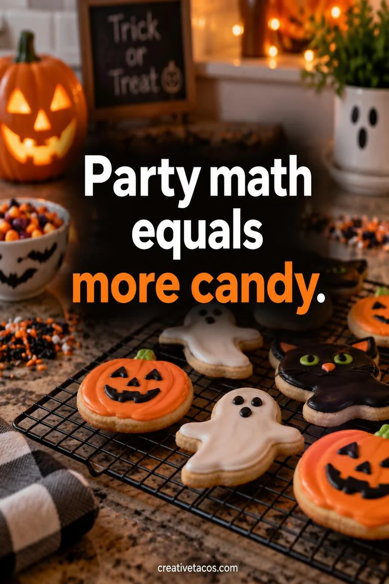 Quote card: Party math equals more candy.