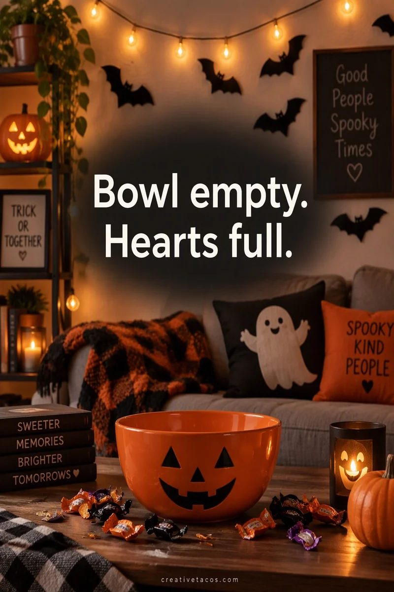 Quote card: Bowl empty. Hearts full.