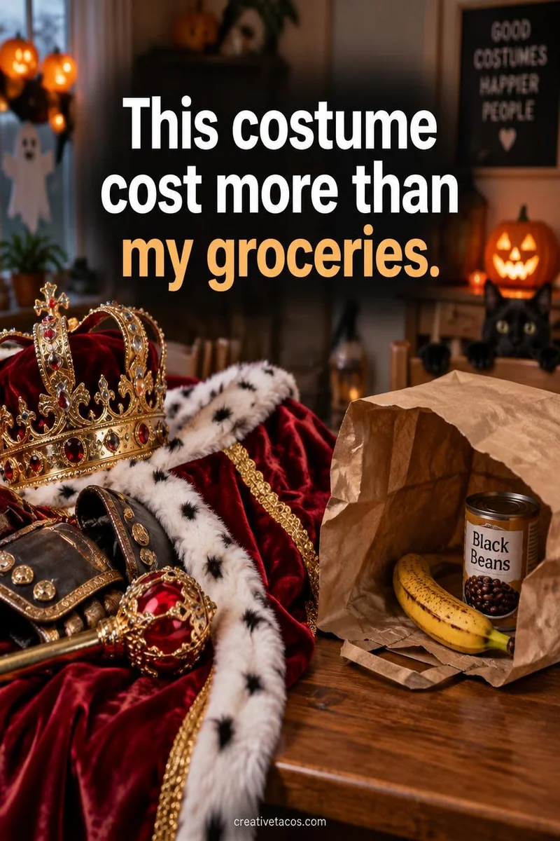 Quote card: This costume cost more than my groceries.
