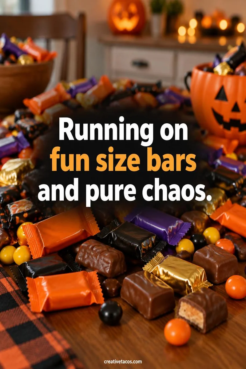 Quote card: Running on fun size bars and pure chaos.