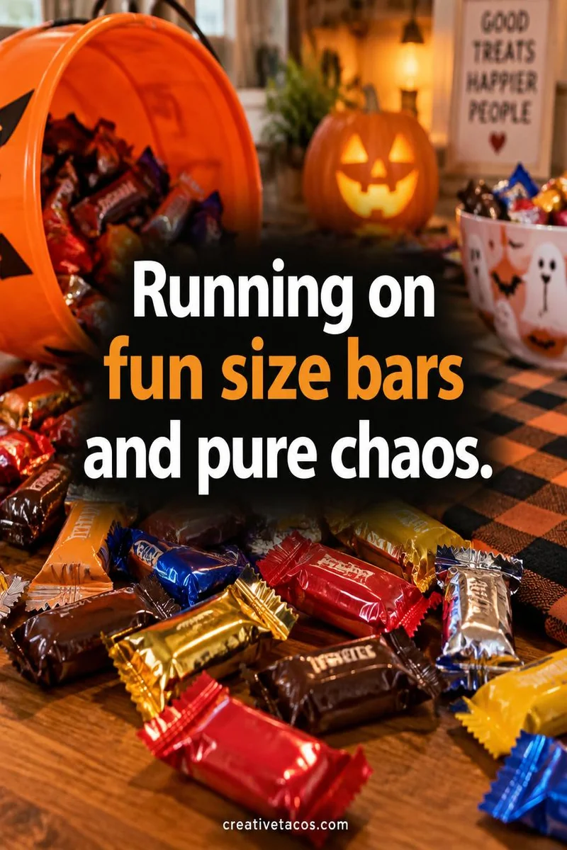 Quote card: Running on fun size bars and pure chaos.
