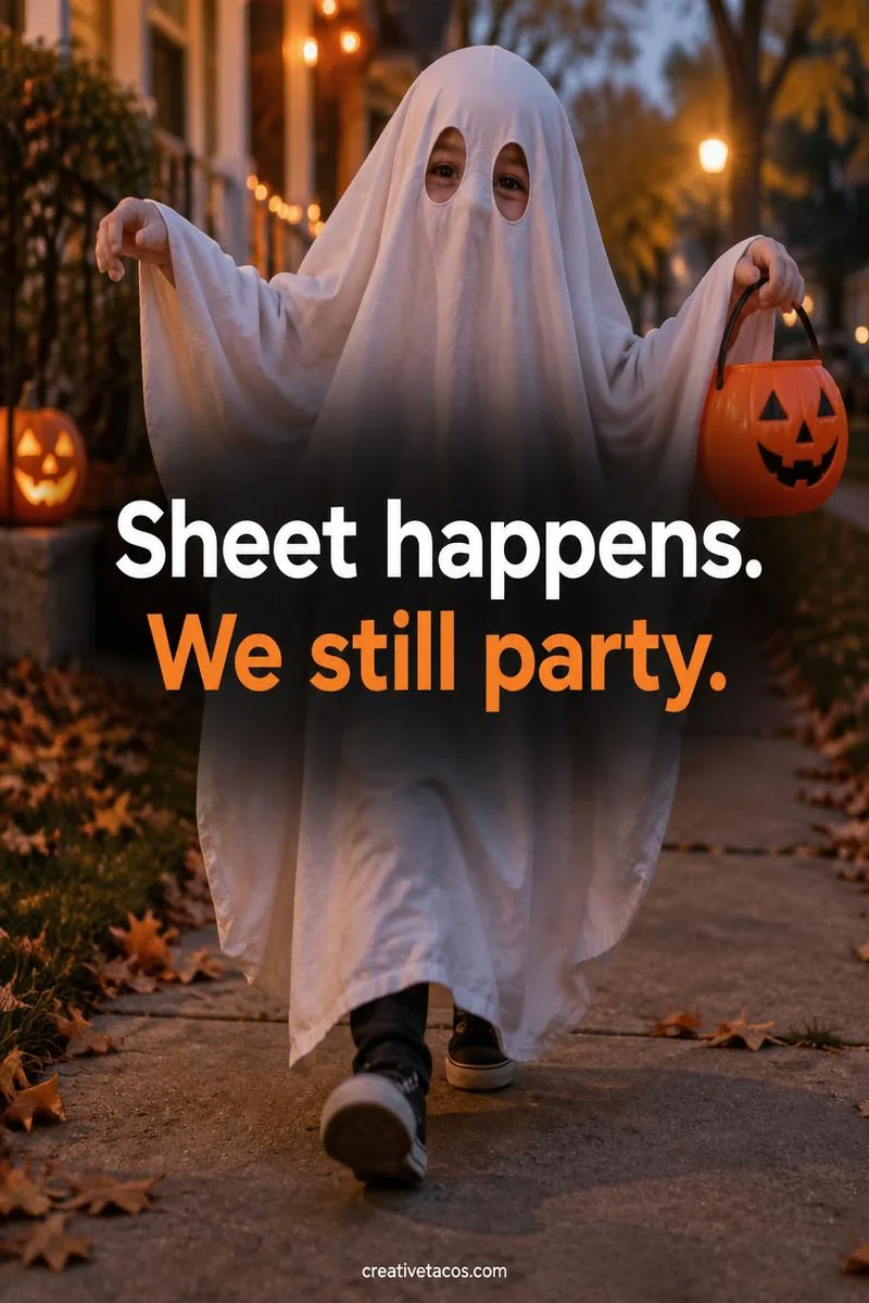 Quote card: Sheet happens. We still party.