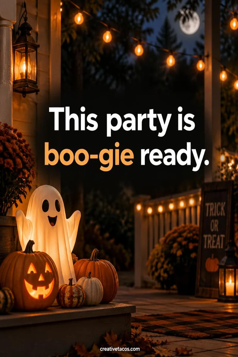 Quote card: This party is boo-gie ready.