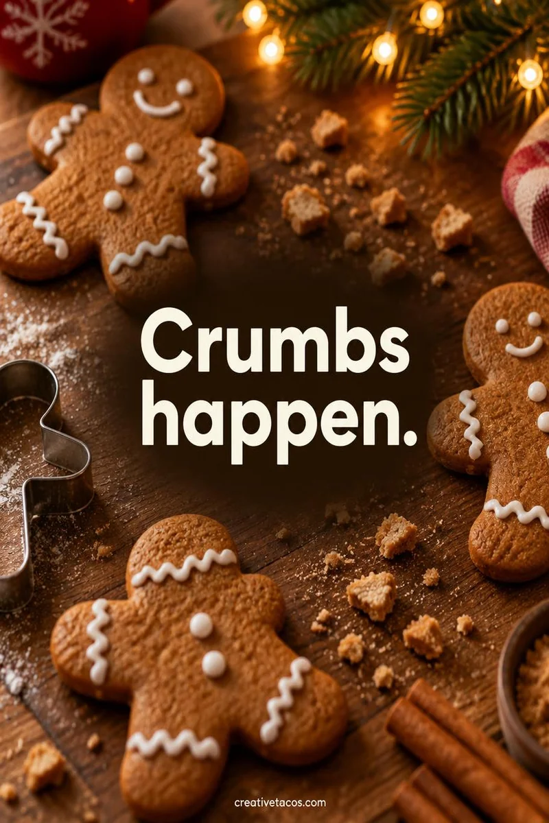Quote card: Crumbs happen.