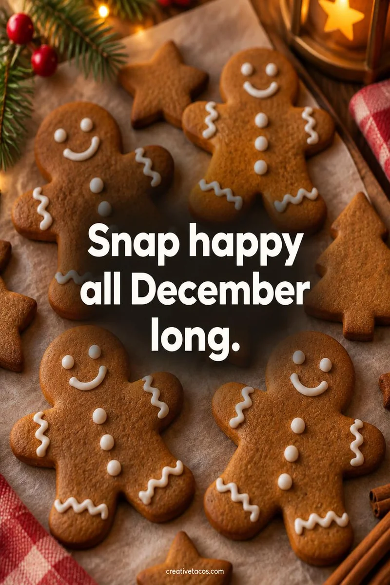 Quote card: Snap happy all December long.