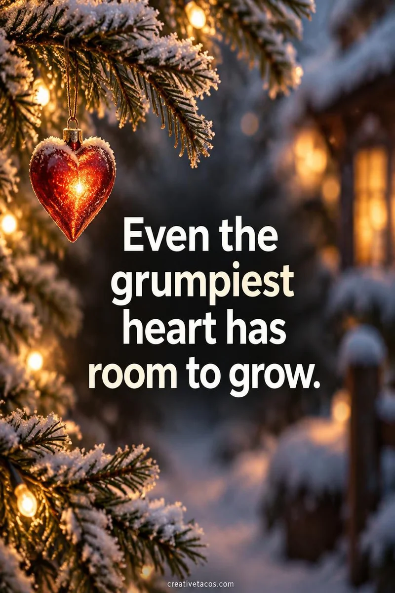 Quote card: Even the grumpiest heart has room to grow.