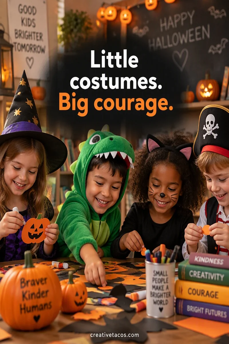 Quote card: Little costumes. Big courage.