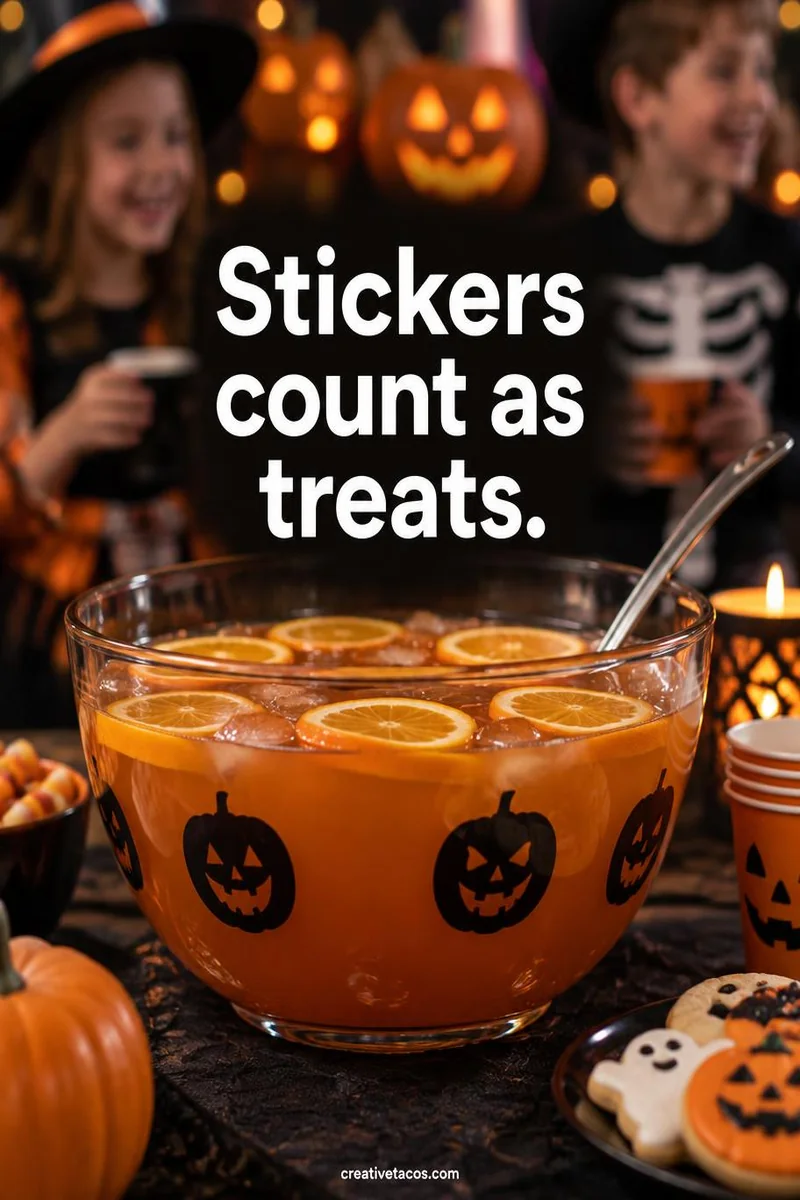 Quote card: Stickers count as treats.