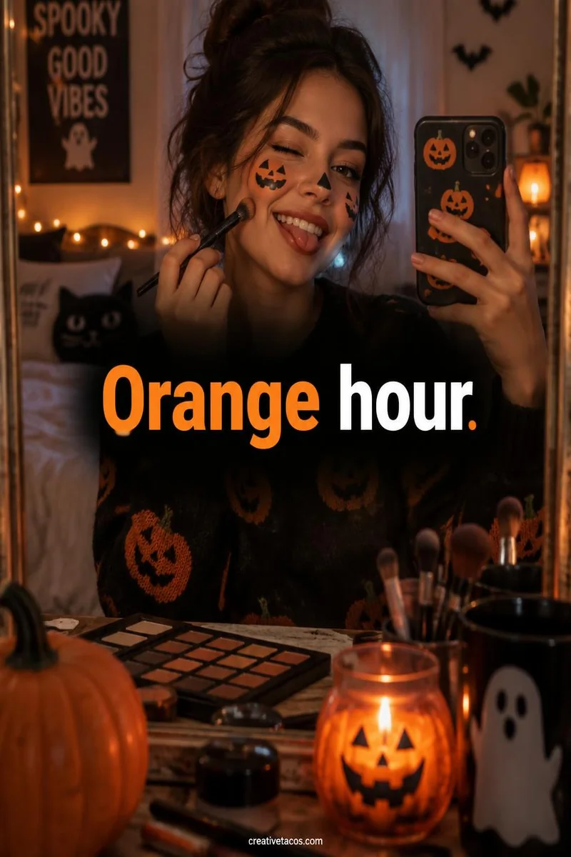 Quote card: Orange hour.