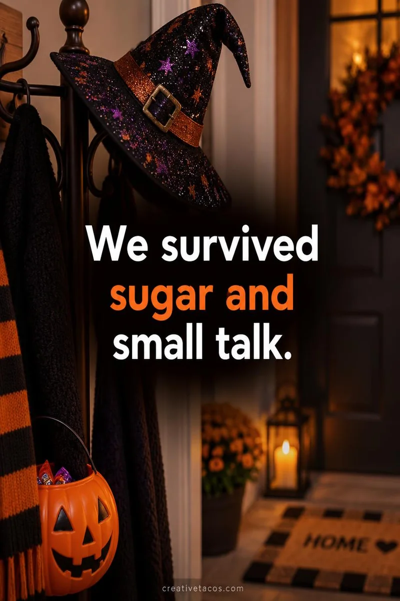 Quote card: We survived sugar and small talk.