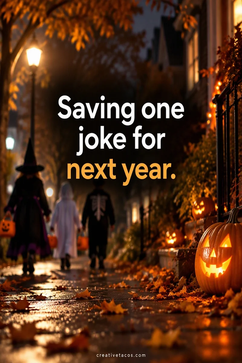 Quote card: Saving one joke for next year.