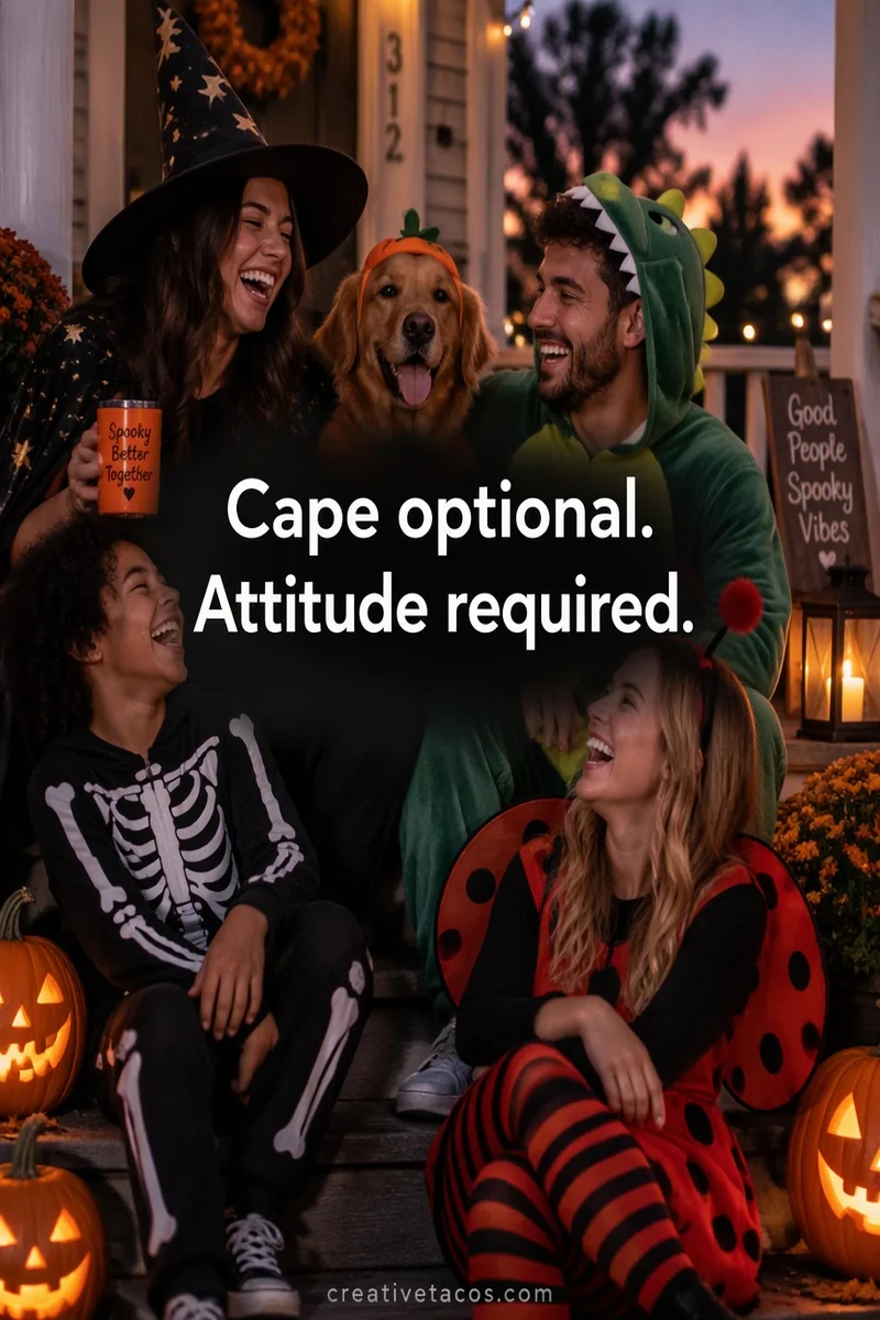 Quote card: Cape optional. Attitude required.