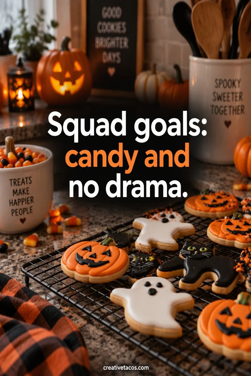 Quote card: Squad goals: candy and no drama.