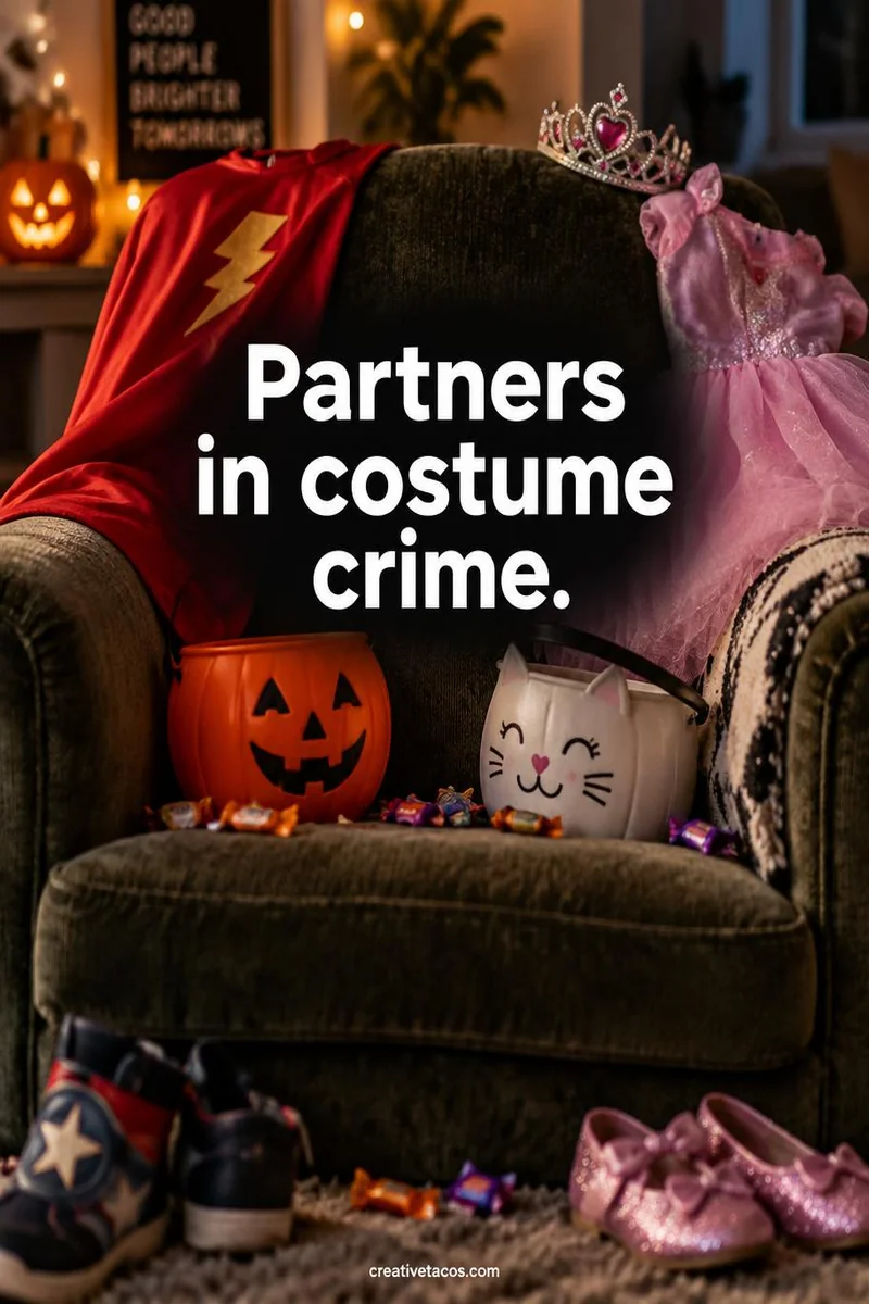 Quote card: Partners in costume crime.