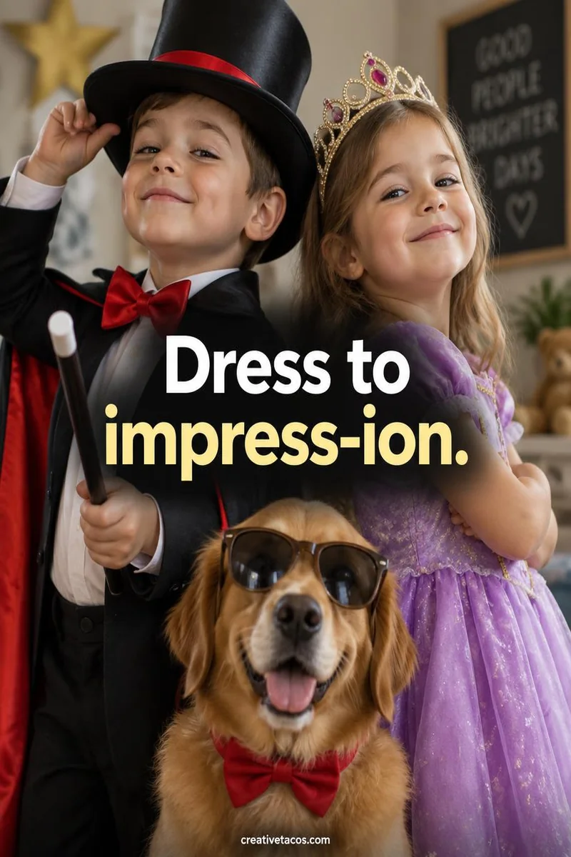 Quote card: Dress to impress-ion.