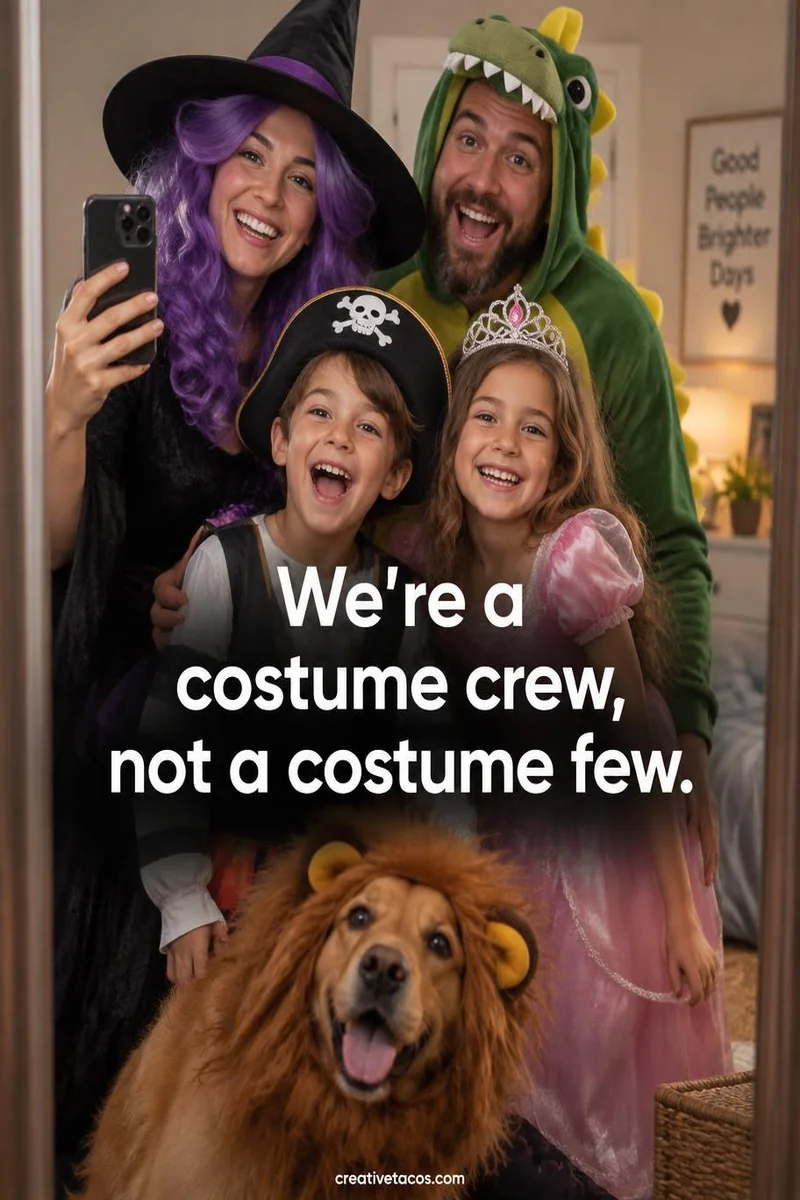 Quote card: We're a costume crew, not a costume few.