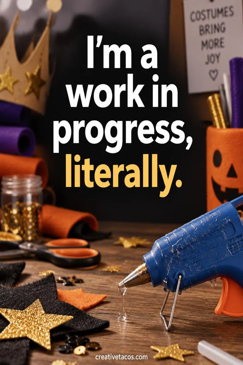 Quote card: I'm a work in progress, literally.