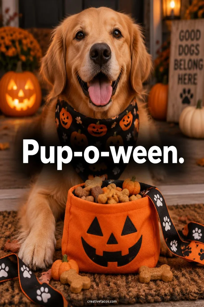 Quote card: Pup-o-ween.