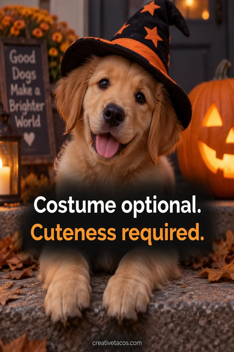 Quote card: Costume optional. Cuteness required.
