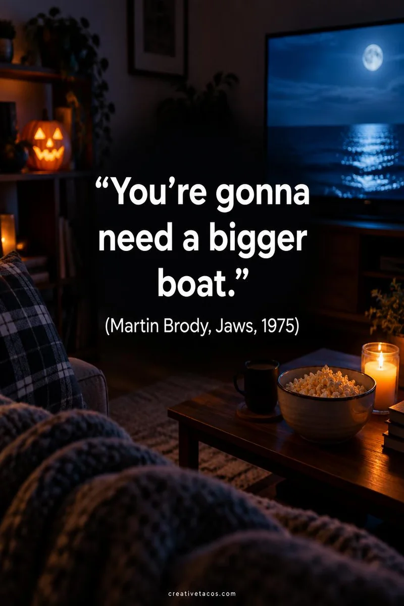 Quote card: “You're gonna need a bigger boat.” (Martin Brody, Jaws, 1975)