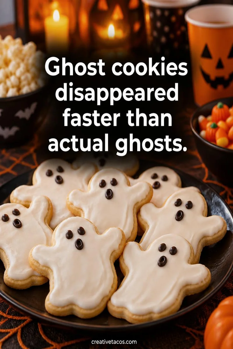 Quote card: Ghost cookies disappeared faster than actual ghosts.