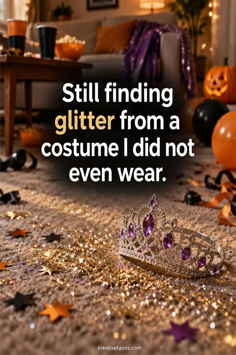 Quote card: Still finding glitter from a costume I did not even wear.
