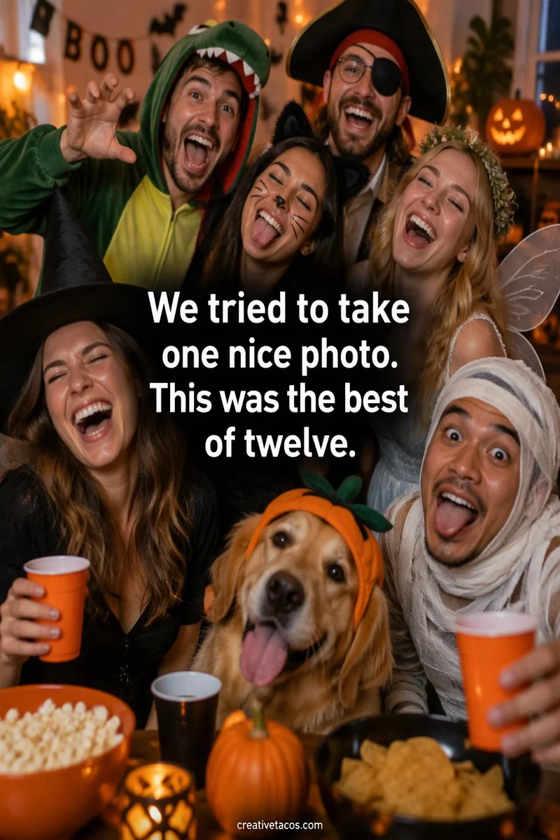 Quote card: We tried to take one nice photo. This was the best of twelve.