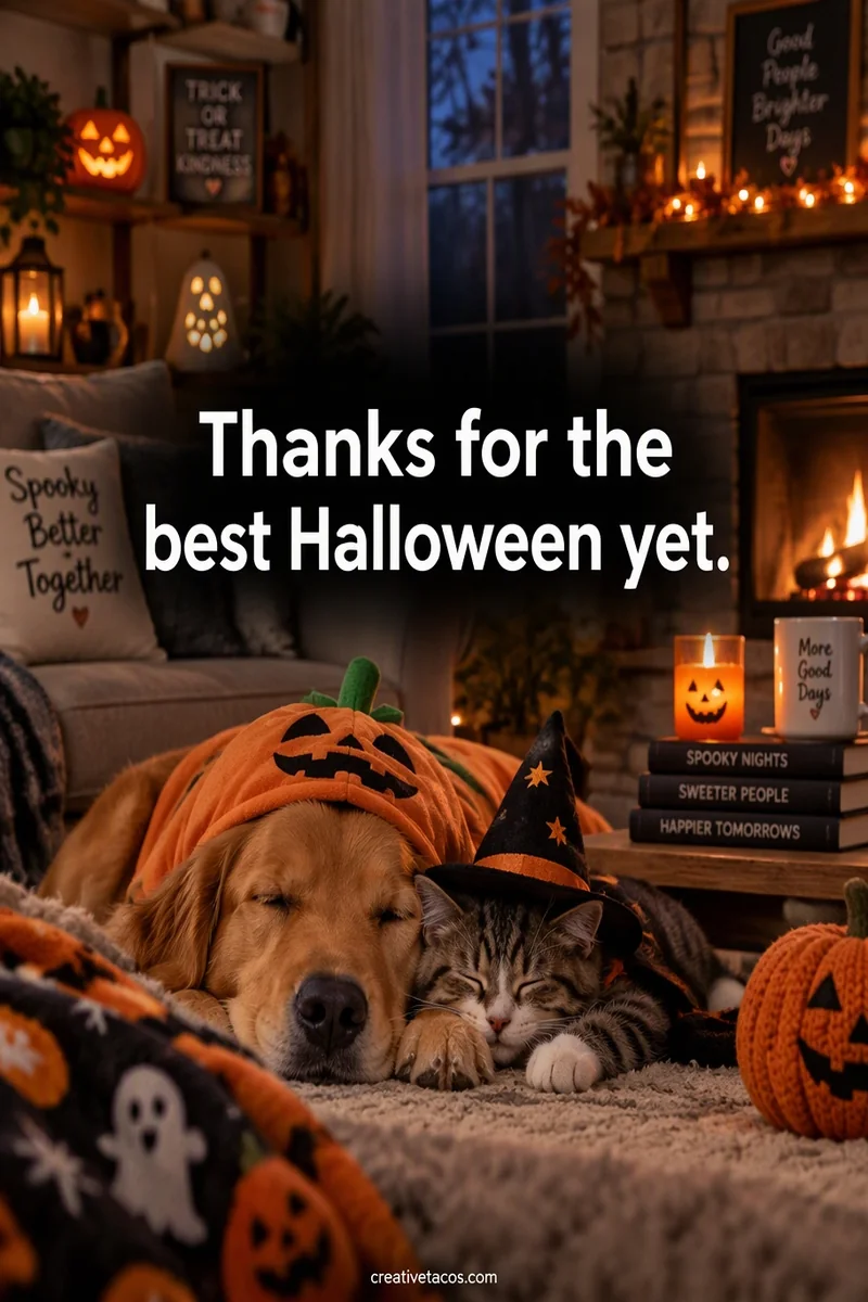 Quote card: Thanks for the best Halloween yet.