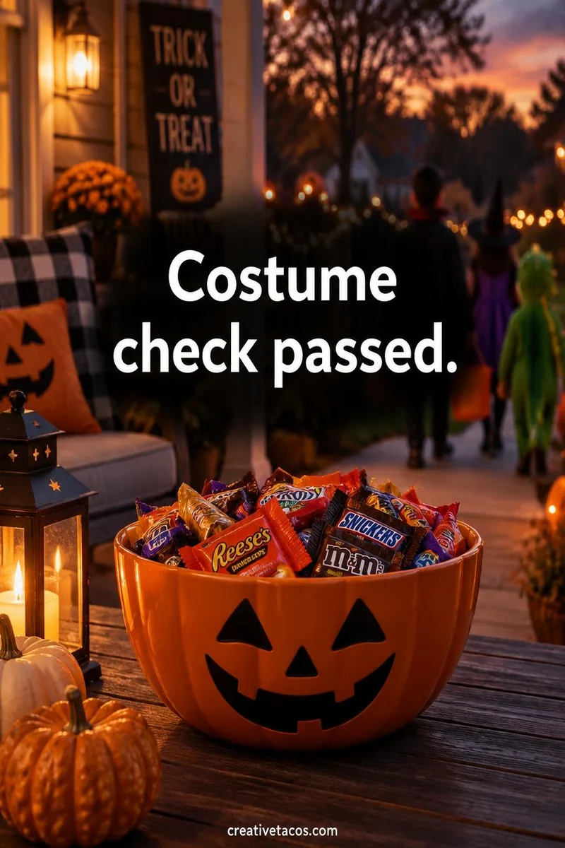 Quote card: Costume check passed.