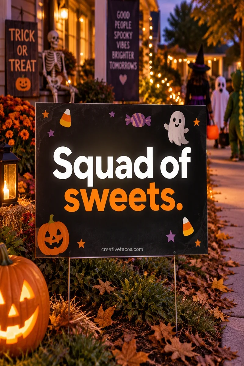 Quote card: Squad of sweets.