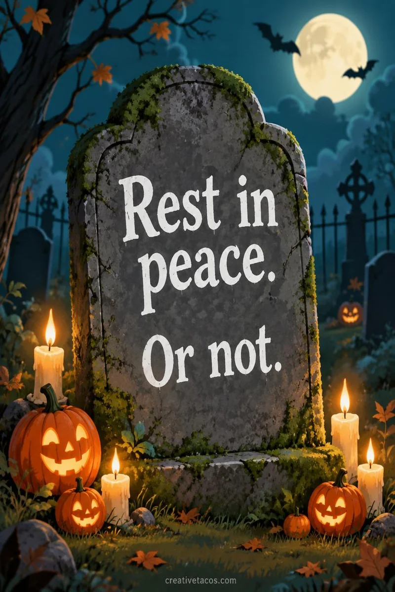 Quote card: Rest in peace. Or not.