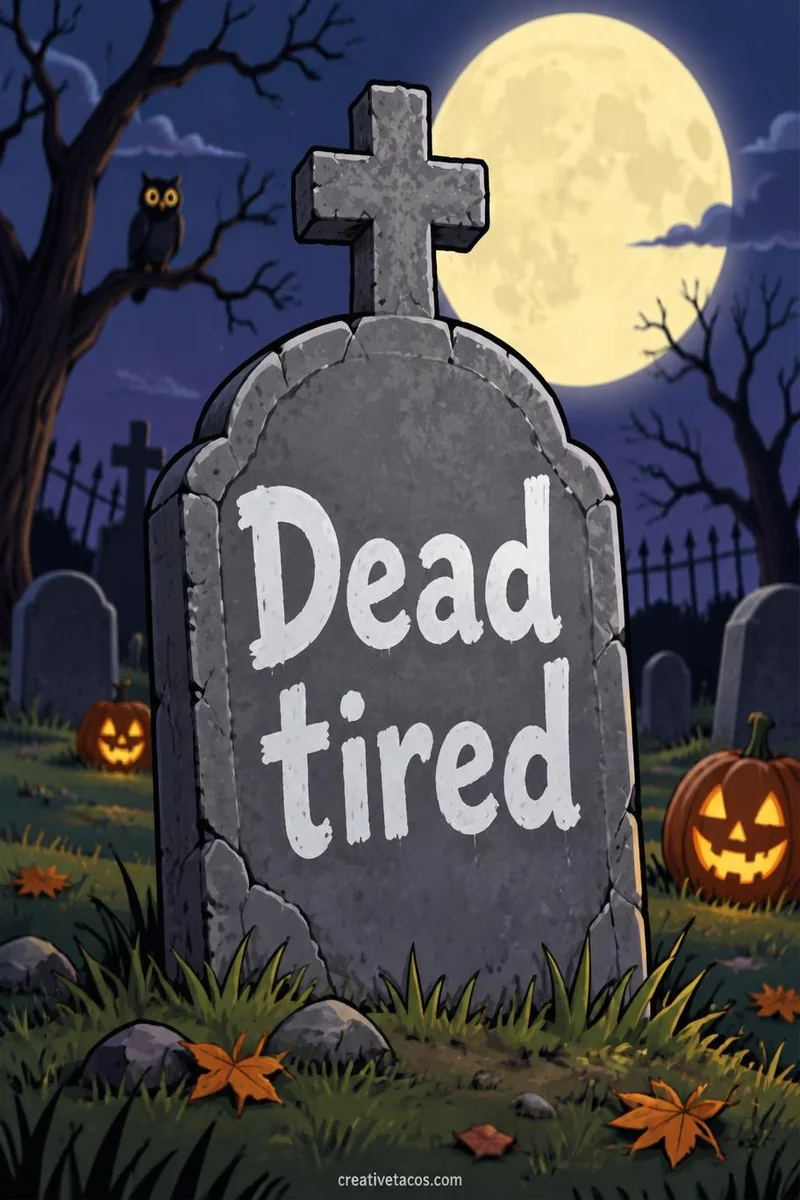 Quote card: Dead tired