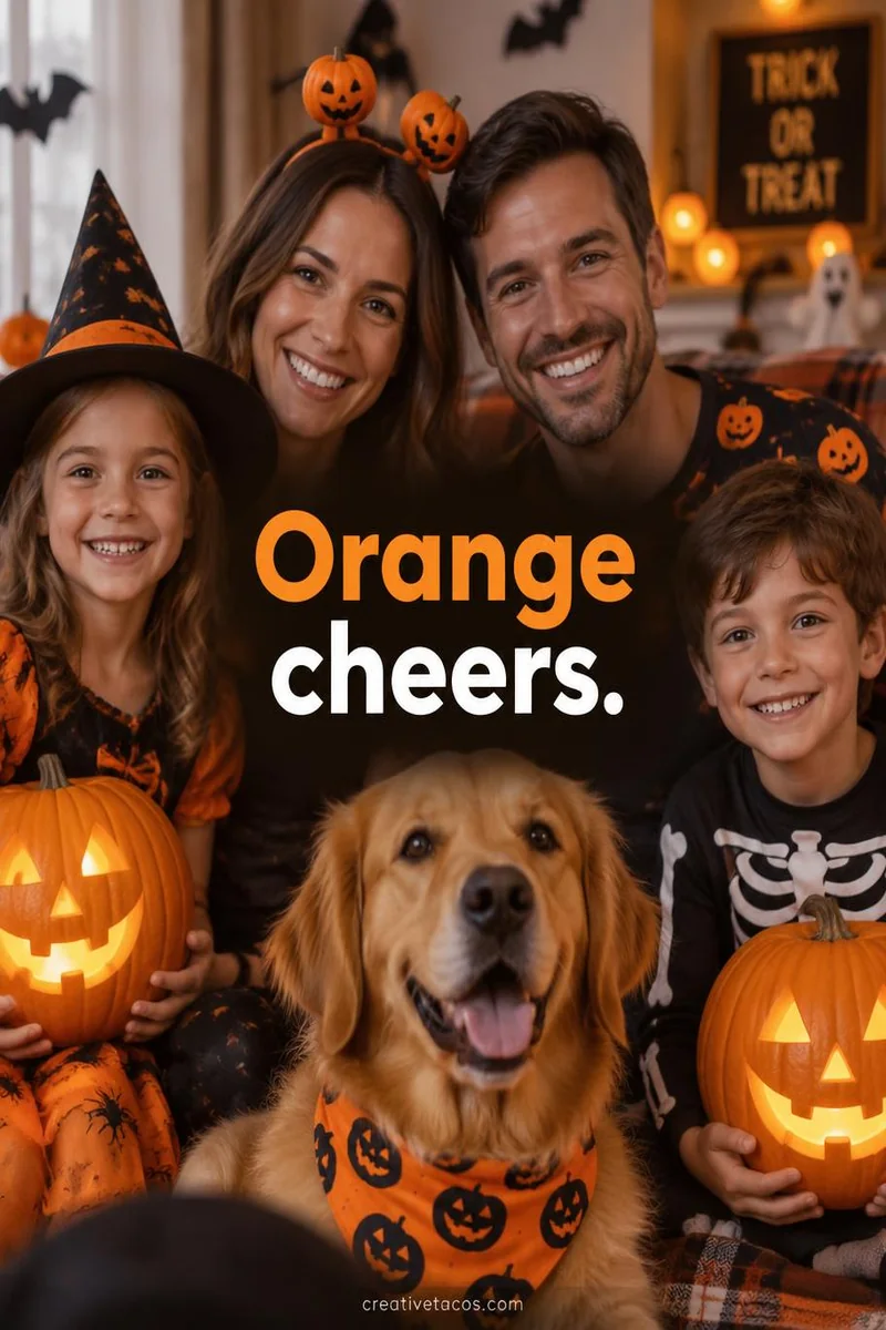 Quote card: Orange cheers.