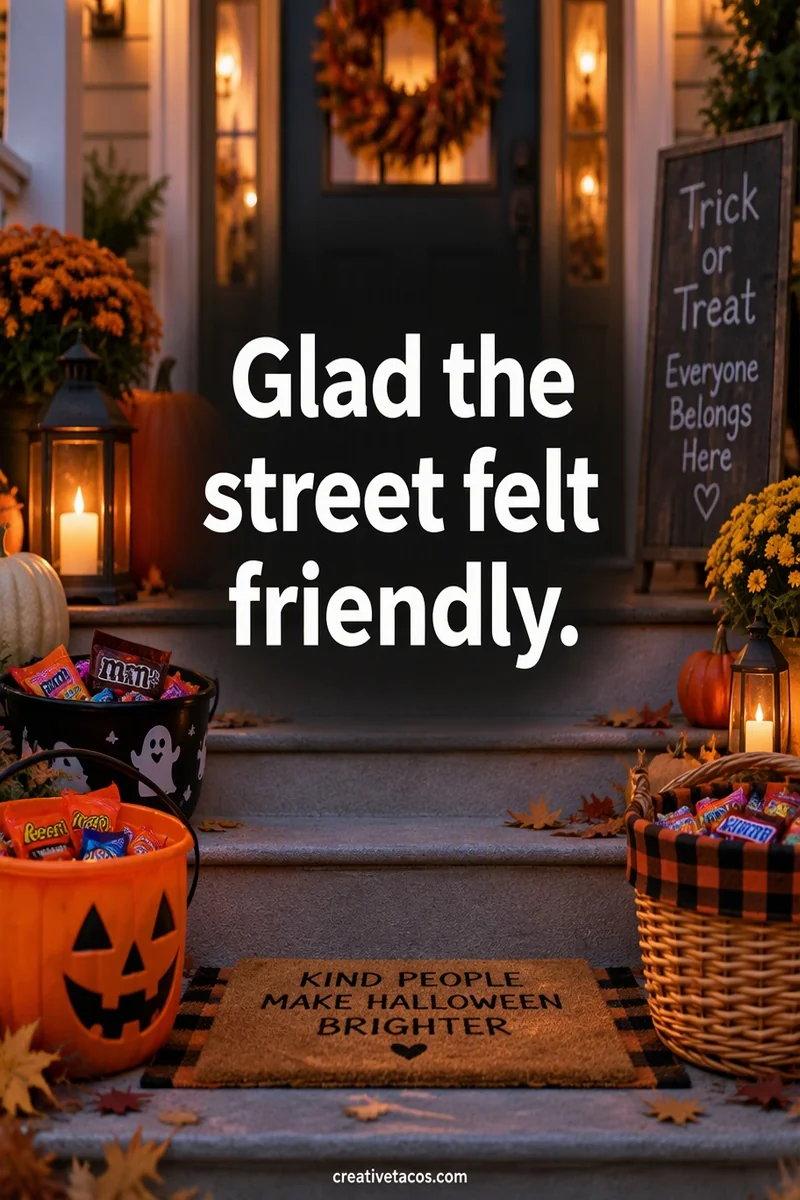 Quote card: Glad the street felt friendly.