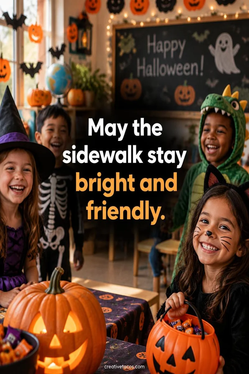 Quote card: May the sidewalk stay bright and friendly.