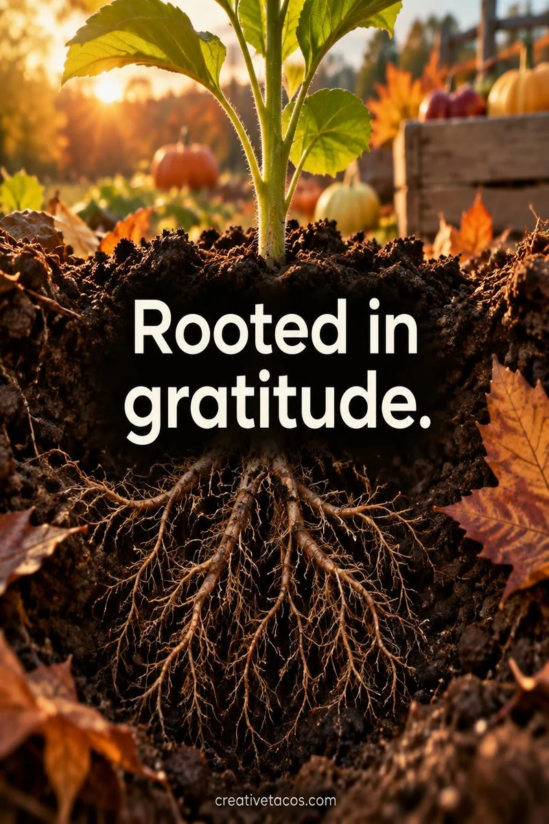 Quote card: Rooted in gratitude.