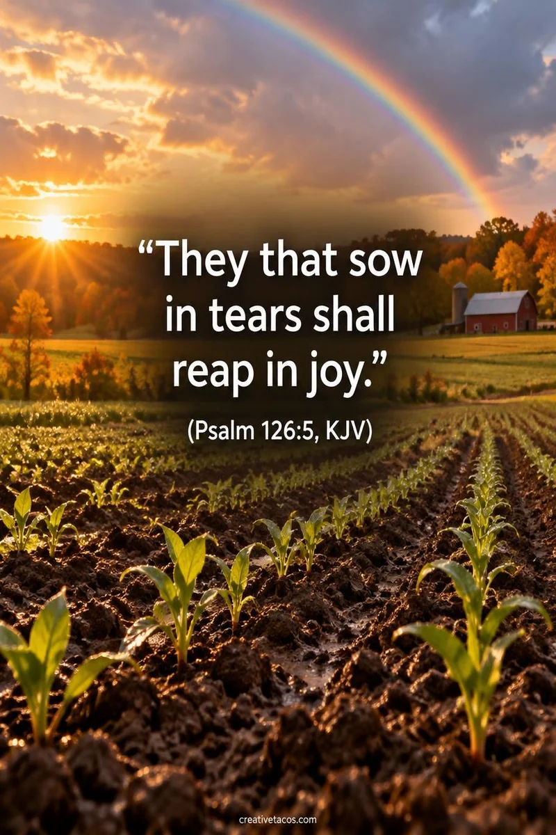 Quote card: “They that sow in tears shall reap in joy.” (Psalm 126:5, KJV)